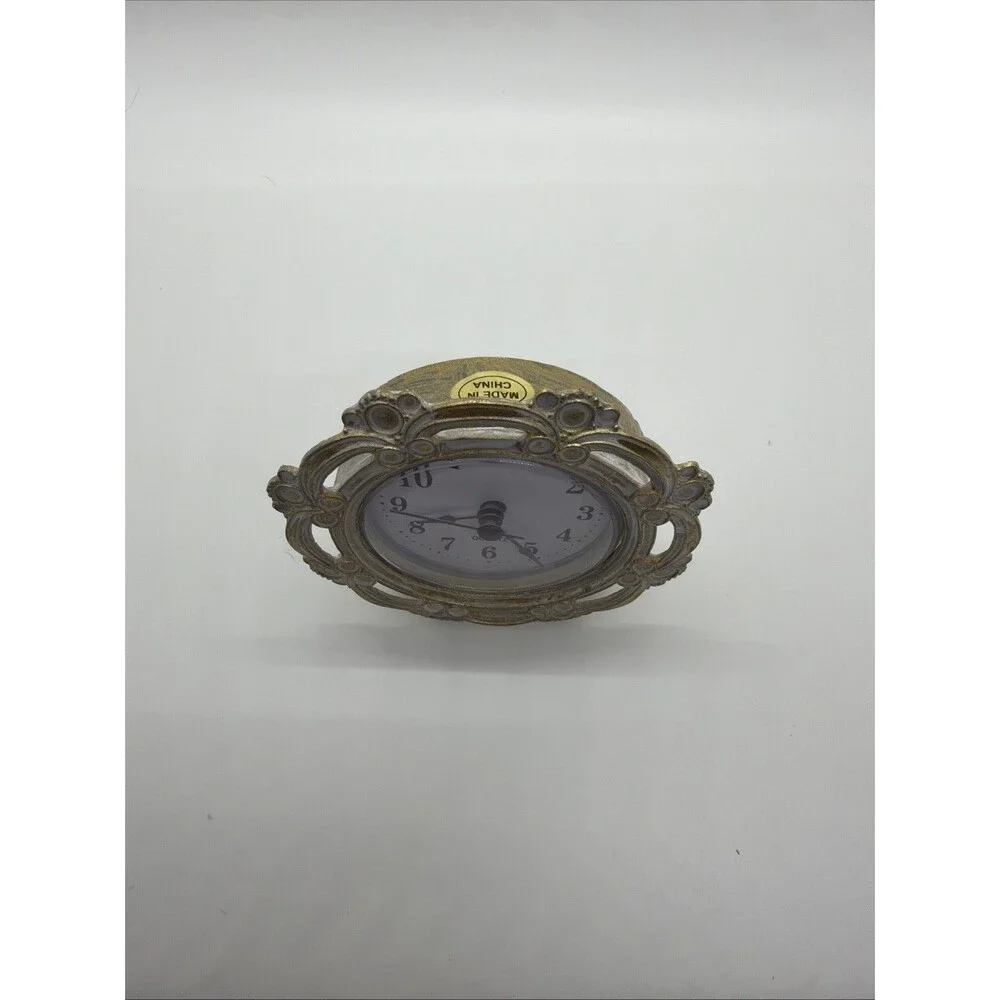 Vintage Gold Tone Clock 3.625”